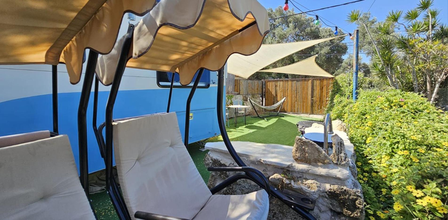 Cozy Seaview Glamping Caravan HaBonim Exterior foto